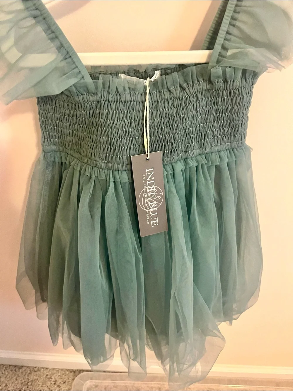 NEW Indie Blue Juliet tulle teal dress 4t